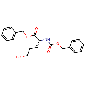Chemical structure of N-Cbz-5-hydroxy-D-norvaline benzyl ester , CAS 182005-27-2, AChemBlock Y235114