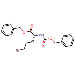 Chemical structure of N-Cbz-5-bromo-D-norvaline benzyl ester , CAS 182005-32-9, AChemBlock Y235123