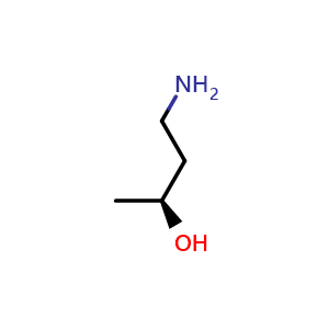 Chemical structure of (S)-4-Aminobutan-2-ol , CAS 1255240-50-6, AChemBlock Y235135