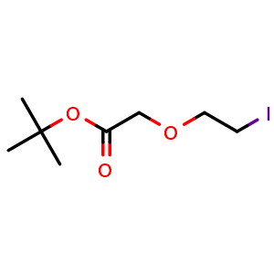 Chemical structure of tert-Butyl 2-(2-iodoethoxy)acetate , CAS 1401351-72-1, AChemBlock Y235141