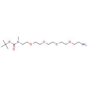 Chemical structure of Boc-MeN-PEG4-CH2CH2NH2 , CAS 2357105-81-6, AChemBlock Y235148