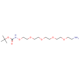 Chemical structure of BocHNO-PEG4-CH2CH2NH2 , CAS 2496687-02-4, AChemBlock Y235164