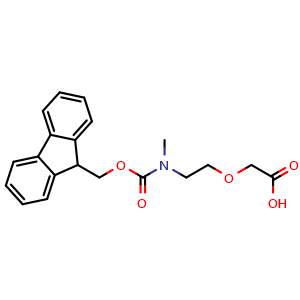 Chemical structure of 2-[2-(N-Fmoc-N-methylamino)ethoxy]acetic acid , CAS 2756687-61-1, AChemBlock Y235169