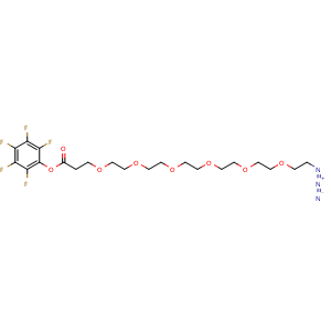 Chemical structure of 2,3,4,5,6-Pentafluorophenyl 3-[(17-azido-3,6,9,12,15-pentaoxaheptadec-1-yl)oxy]propanoate , CAS 1818294-47-1, AChemBlock Y235174