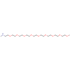 Chemical structure of N-Methyl-3,6,9,12,15,18,21,24,27-nonaoxaoctacosan-1-amine , CAS 936499-80-8, AChemBlock Y235177