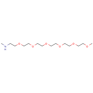 Chemical structure of mPEG6-NHMe , CAS 1059588-15-6, AChemBlock Y235180