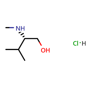 Chemical structure of N-Methyl-L-valinol hydrochloride , CAS 78617-54-6, AChemBlock Y235194