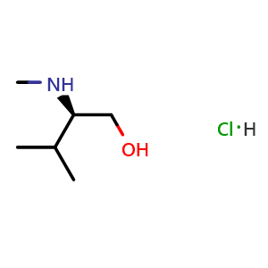 Chemical structure of N-Methyl-D-valinol hydrochloride , CAS 2624108-36-5, AChemBlock Y235196