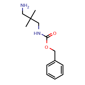 Chemical structure of N-Cbz-2,2-dimethylpropane-1,3-diamine , CAS 885954-22-3, AChemBlock Y235197