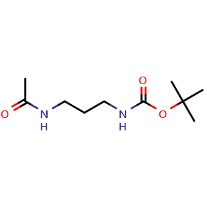 Chemical structure of tert-Butyl N-(3-acetamidopropyl)carbamate , CAS 1041345-05-4, AChemBlock Y235203