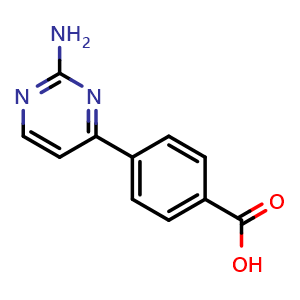 Chemical structure of 4-(2-Amino-4-pyrimidinyl)-benzoic acid , CAS 216959-98-7, AChemBlock Y235205