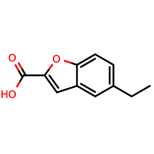 Chemical structure of 5-Ethyl-2-benzofurancarboxylic acid , CAS 1751-25-3, AChemBlock Y235210