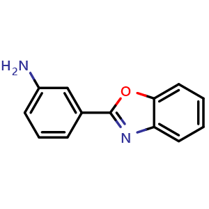 Chemical structure of 3-(2-Benzoxazolyl)benzenamine , CAS 41373-36-8, AChemBlock Y235219