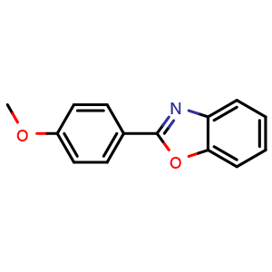 Chemical structure of 2-(4-Methoxyphenyl)-benzoxazole , CAS 838-34-6, AChemBlock Y235221