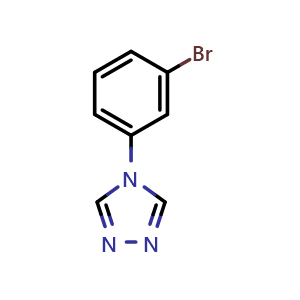 Chemical structure of 4-(3-Bromophenyl)-1,2,4-triazole , CAS 375858-05-2, AChemBlock Y235224