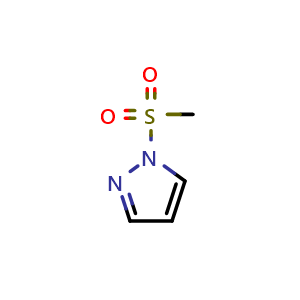 Chemical structure of 1-(Methylsulfonyl)-1H-pyrazole , CAS 262859-70-1, AChemBlock Y235225
