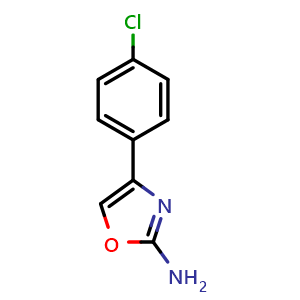 Chemical structure of 4-(4-Chlorophenyl)-2-oxazolamine , CAS 68101-25-7, AChemBlock Y235226