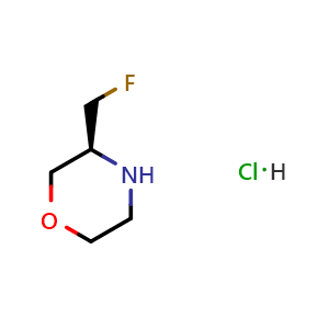 Chemical structure of (S)-3-(Fluoromethyl)-morpholine HCl , CAS 1266238-76-9, AChemBlock Y235232