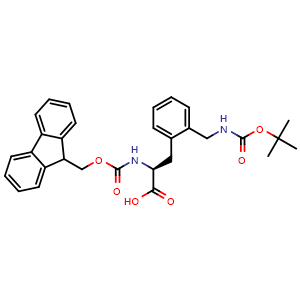 Chemical structure of N-Fmoc-2-(Boc-aminomethyl)-L-phenylalanine , CAS 1217808-42-8, AChemBlock Y235264