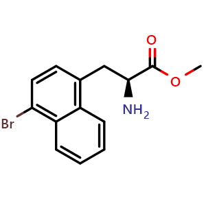 Chemical structure of Methyl (2S)-2-amino-3-(4-bromonaphthalen-1-yl)propanoate , CAS 1213502-35-2, AChemBlock Y235273