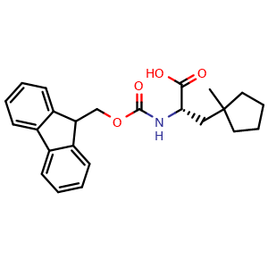 Chemical structure of (S)-a-(Fmoc-amino)-1-methyl-cyclopentanepropanoic acid , CAS 1145780-00-2, AChemBlock Y235279