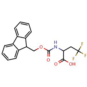 Chemical structure of Fmoc-2-amino-4,4,4-trifluorobutanoic acid , CAS 1219145-37-5, AChemBlock Y235292