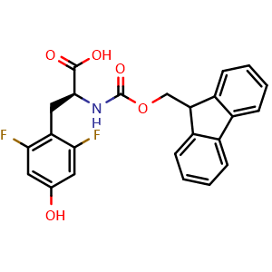 Chemical structure of N-Fmoc-2,6-difluoro-L-tyrosine , CAS 273221-87-7, AChemBlock Y235335