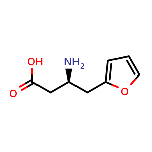 Chemical structure of (S)-3-Amino-4-(furan-2-yl)butanoic acid , CAS 270263-05-3, AChemBlock Y235339
