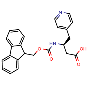 Chemical structure of N-Fmoc-(S)-b-amino-4-pyridinebutanoic acid , CAS 270065-69-5, AChemBlock Y235345