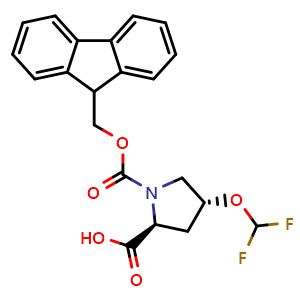 Chemical structure of (4R)-1-Fmoc-4-(difluoromethoxy)-L-proline , CAS 2382632-22-4, AChemBlock Y235354