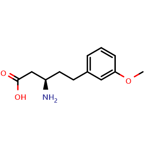 Chemical structure of (R)-b-Amino-3-methoxybenzenepentanoic acid , CAS 2349621-65-2, AChemBlock Y235394