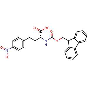 Chemical structure of Fmoc-4-nitro-D-homophenylalanine , CAS 2349606-35-3, AChemBlock Y235395