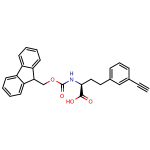 Chemical structure of Fmoc-3-ethynyl-L-homophenylalanine , CAS 2349596-60-5, AChemBlock Y235396