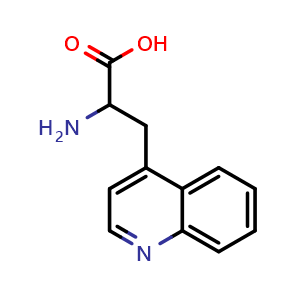 Chemical structure of a-Amino-4-quinolinepropanoic acid , CAS 1991-98-6, AChemBlock Y235409