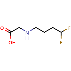 Chemical structure of N-(4,4-Difluorobutyl)glycine , CAS 2002083-83-0, AChemBlock Y235414