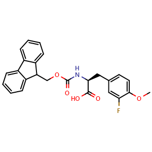 Chemical structure of N-Fmoc-3-fluoro-O-methyl-L-tyrosine , CAS 1998639-29-4, AChemBlock Y235419