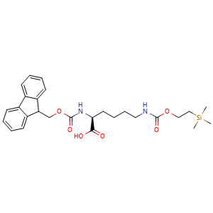 Chemical structure of N2-Fmoc-N6-[[2-(trimethylsilyl)ethoxy]carbonyl]-L-Lysine , CAS 122903-68-8, AChemBlock Y235428