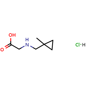 Chemical structure of N-[(1-Methylcyclopropyl)methyl]glycine hydrochloride , AChemBlock Y235445