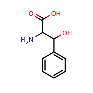 Chemical structure of b-Phenyl-DL-serine , CAS 69-96-5, AChemBlock Y235446