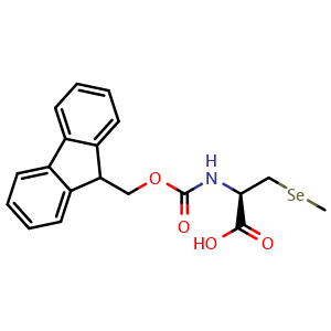 Chemical structure of N-Fmoc-3-(methylseleno)-L-alanine , CAS 1369532-59-1, AChemBlock Y235454