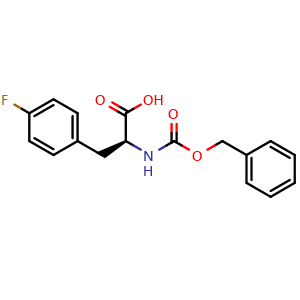 Chemical structure of N-Cbz-4-fluoro-L-phenylalanine , CAS 17543-58-7, AChemBlock Y235455