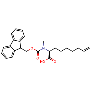 Chemical structure of (S)-2-(N-Fmoc-N-methyl-amino)non-8-enoic acid , CAS 1808268-51-0, AChemBlock Y235457