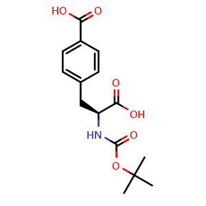 Chemical structure of N-Boc-4-carboxy-L-phenylalanine , CAS 160063-50-3, AChemBlock Y235458