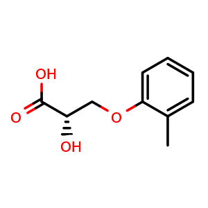 Chemical structure of (2S)-2-Hydroxy-3-(2-methylphenoxy)propanoic acid , CAS 1610620-88-6, AChemBlock Y235460