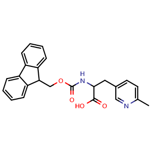 Chemical structure of Fmoc-3-(6-methyl-3-pyridyl)-DL-alanine , CAS 1698350-90-1, AChemBlock Y235469