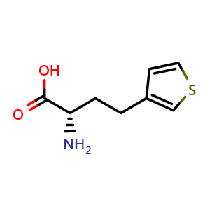 Chemical structure of (S)-a-Amino-3-thiophenebutanoic acid , CAS 1689953-13-6, AChemBlock Y235472