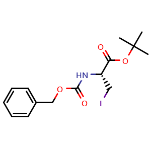 Chemical structure of N-Cbz-3-iodo-L-alanine tert-butyl ester , CAS 190579-73-8, AChemBlock Y235474