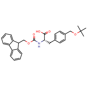 Chemical structure of 4-[(tert-Butoxy)methyl]-N-Fmoc-L-phenylalanine , CAS 204384-68-9, AChemBlock Y235479