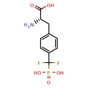Chemical structure of 4-(Phosphonodifluoromethyl)-L-phenylalanine , CAS 188642-79-7, AChemBlock Y235493