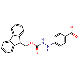 Chemical structure of 4-(N2-Fmoc-hydrazino)-benzoic acid , CAS 214475-53-3, AChemBlock Y235504